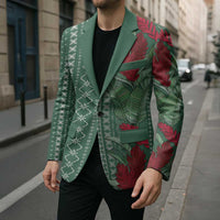 Women's Day Samoa Malu Tattoo Inspired Mix Teuila Blazer Sage Green LT7 - Polynesian Pride