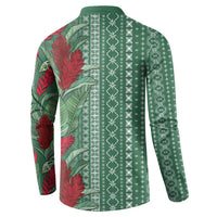 Women's Day Samoa Malu Tattoo Inspired Mix Teuila Button Sweatshirt Sage Green LT7 - Polynesian Pride