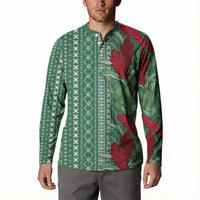 Women's Day Samoa Malu Tattoo Inspired Mix Teuila Button Sweatshirt Sage Green LT7 - Polynesian Pride