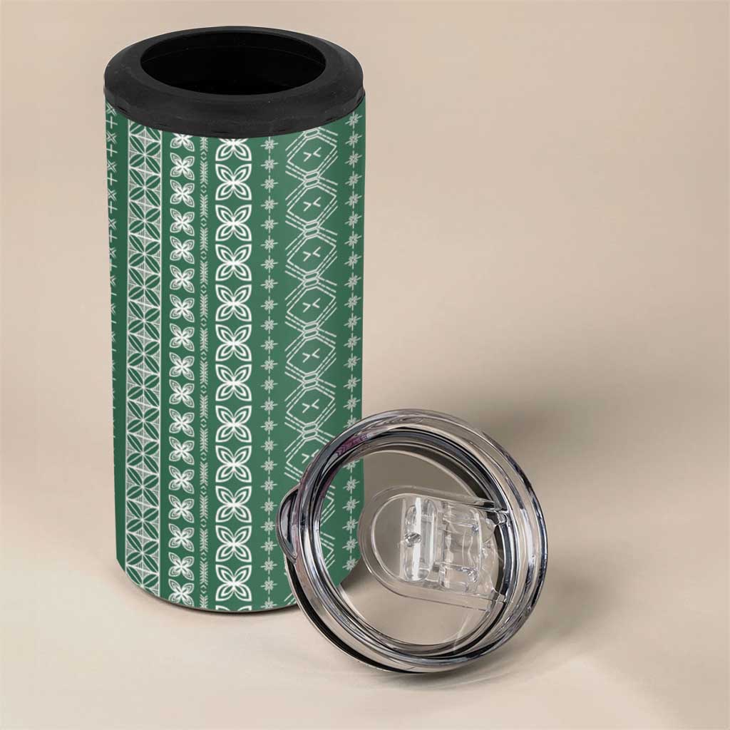 Women's Day Samoa Malu Tattoo Inspired Mix Teuila 4 in 1 Can Cooler Tumbler Sage Green LT7 - Polynesian Pride