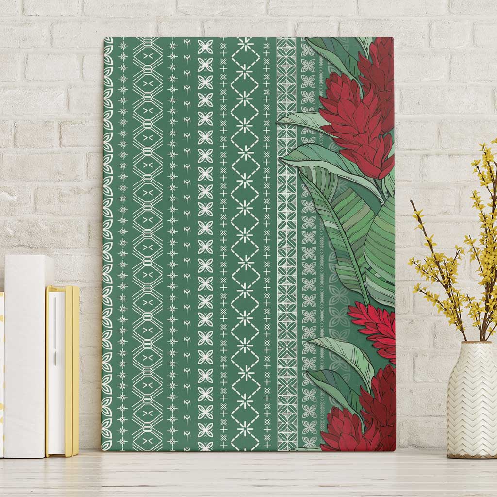 Women's Day Samoa Malu Tattoo Inspired Mix Teuila Canvas Wall Art Sage Green LT7 Without Frame Sage Green - Polynesian Pride