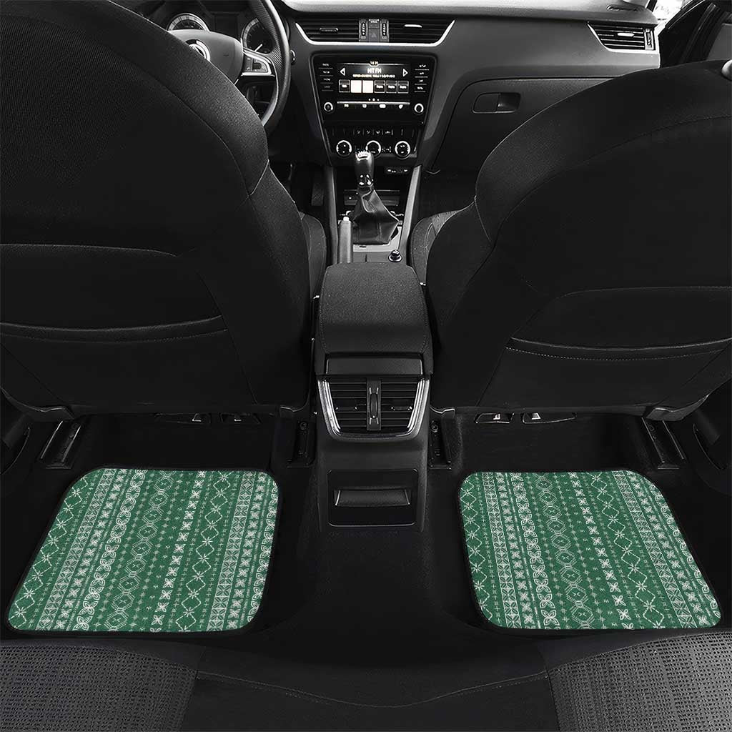 Women's Day Samoa Malu Tattoo Inspired Mix Teuila Car Mats Sage Green