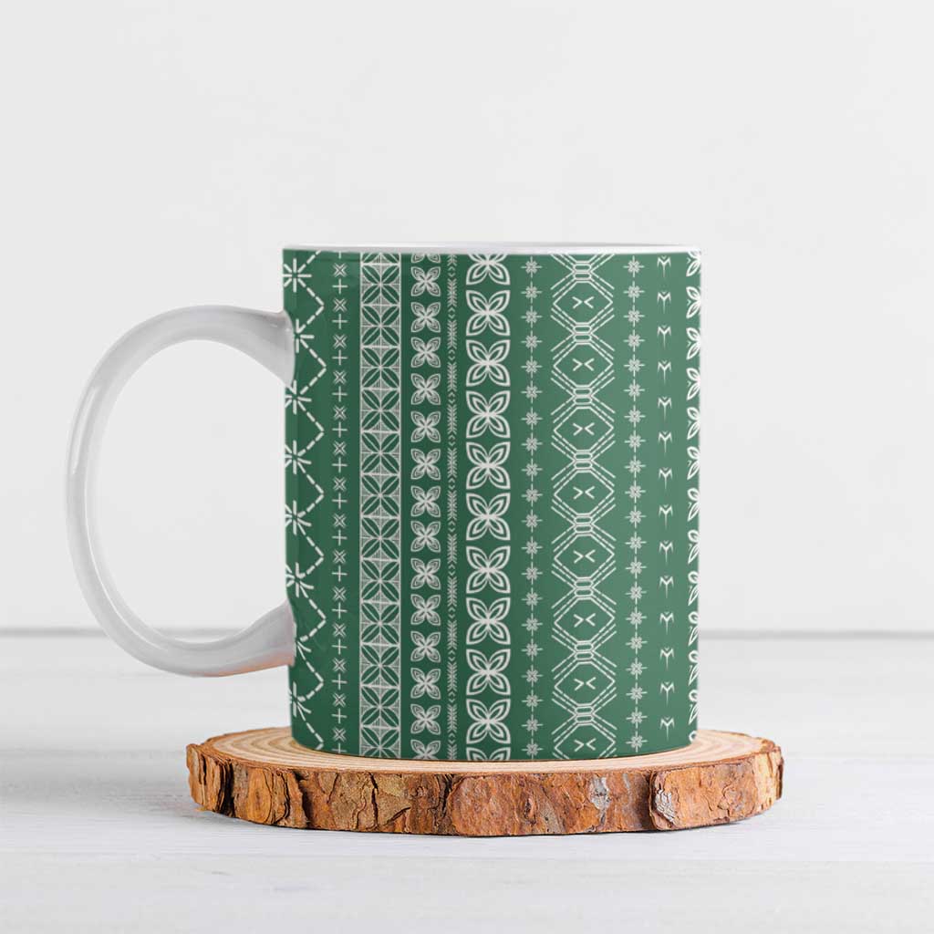 Women's Day Samoa Malu Tattoo Inspired Mix Teuila Ceramic Mug Sage Green LT7 Sage Green - Polynesian Pride