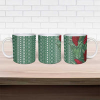 Women's Day Samoa Malu Tattoo Inspired Mix Teuila Ceramic Mug Sage Green LT7 - Polynesian Pride