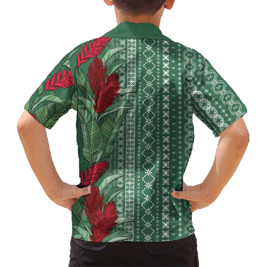 Women's Day Samoa Malu Tattoo Inspired Mix Teuila Family Matching Long Sleeve Bodycon Dress and Hawaiian Shirt Sage Green