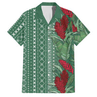 Women's Day Samoa Malu Tattoo Inspired Mix Teuila Family Matching Long Sleeve Bodycon Dress and Hawaiian Shirt Sage Green