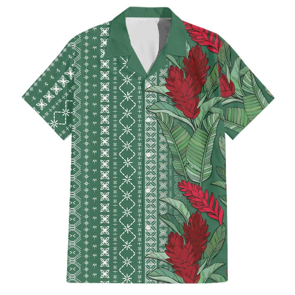 Women's Day Samoa Malu Tattoo Inspired Mix Teuila Family Matching Mermaid Dress and Hawaiian Shirt Sage Green