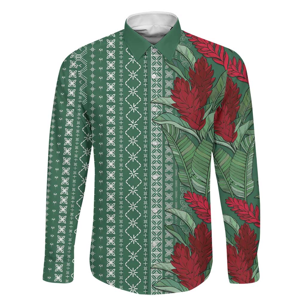 Women's Day Samoa Malu Tattoo Inspired Mix Teuila Family Matching Mermaid Dress and Hawaiian Shirt Sage Green