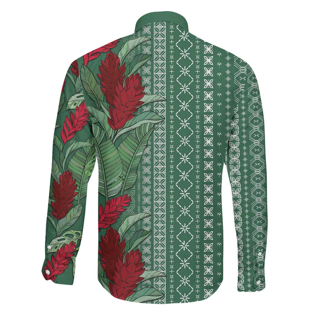Women's Day Samoa Malu Tattoo Inspired Mix Teuila Family Matching Mermaid Dress and Hawaiian Shirt Sage Green