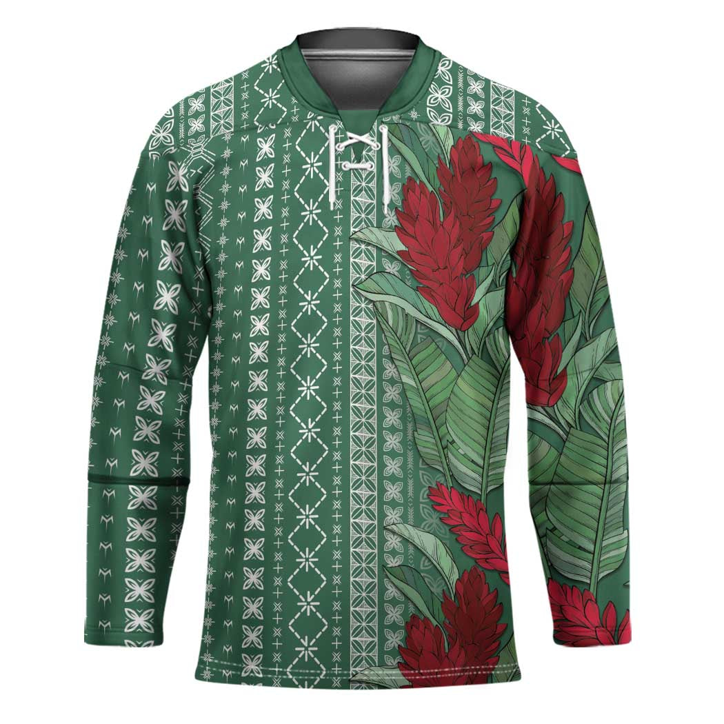 Women's Day Samoa Malu Tattoo Inspired Mix Teuila Hockey Jersey Sage Green LT7 Unisex Sage Green - Polynesian Pride