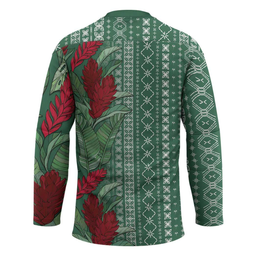 Women's Day Samoa Malu Tattoo Inspired Mix Teuila Hockey Jersey Sage Green LT7 - Polynesian Pride