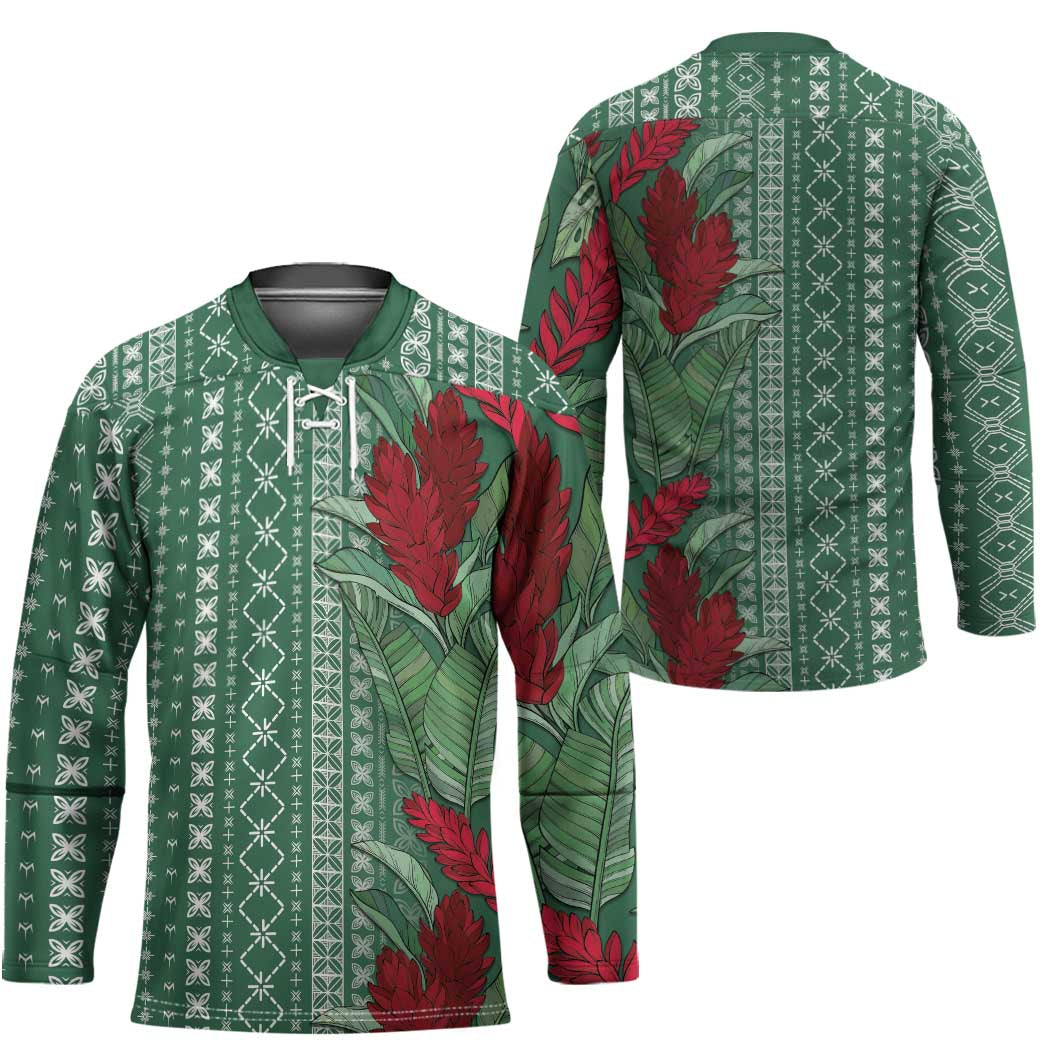 Women's Day Samoa Malu Tattoo Inspired Mix Teuila Hockey Jersey Sage Green LT7 - Polynesian Pride