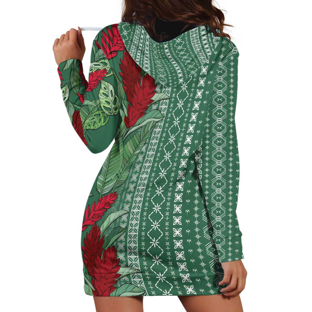 Women's Day Samoa Malu Tattoo Inspired Mix Teuila Hoodie Dress Sage Green LT7 - Polynesian Pride