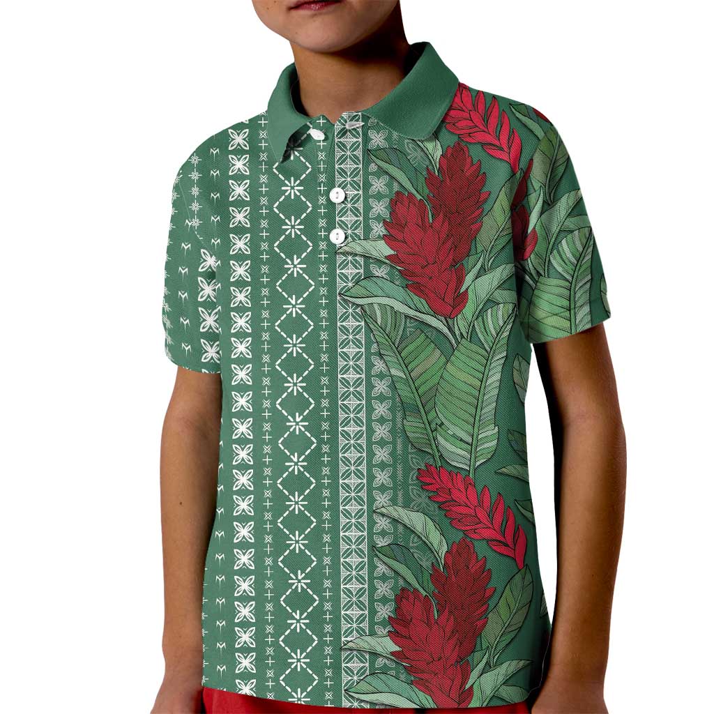 Women's Day Samoa Malu Tattoo Inspired Mix Teuila Kid Polo Shirt Sage Green LT7 Kid Sage Green - Polynesian Pride