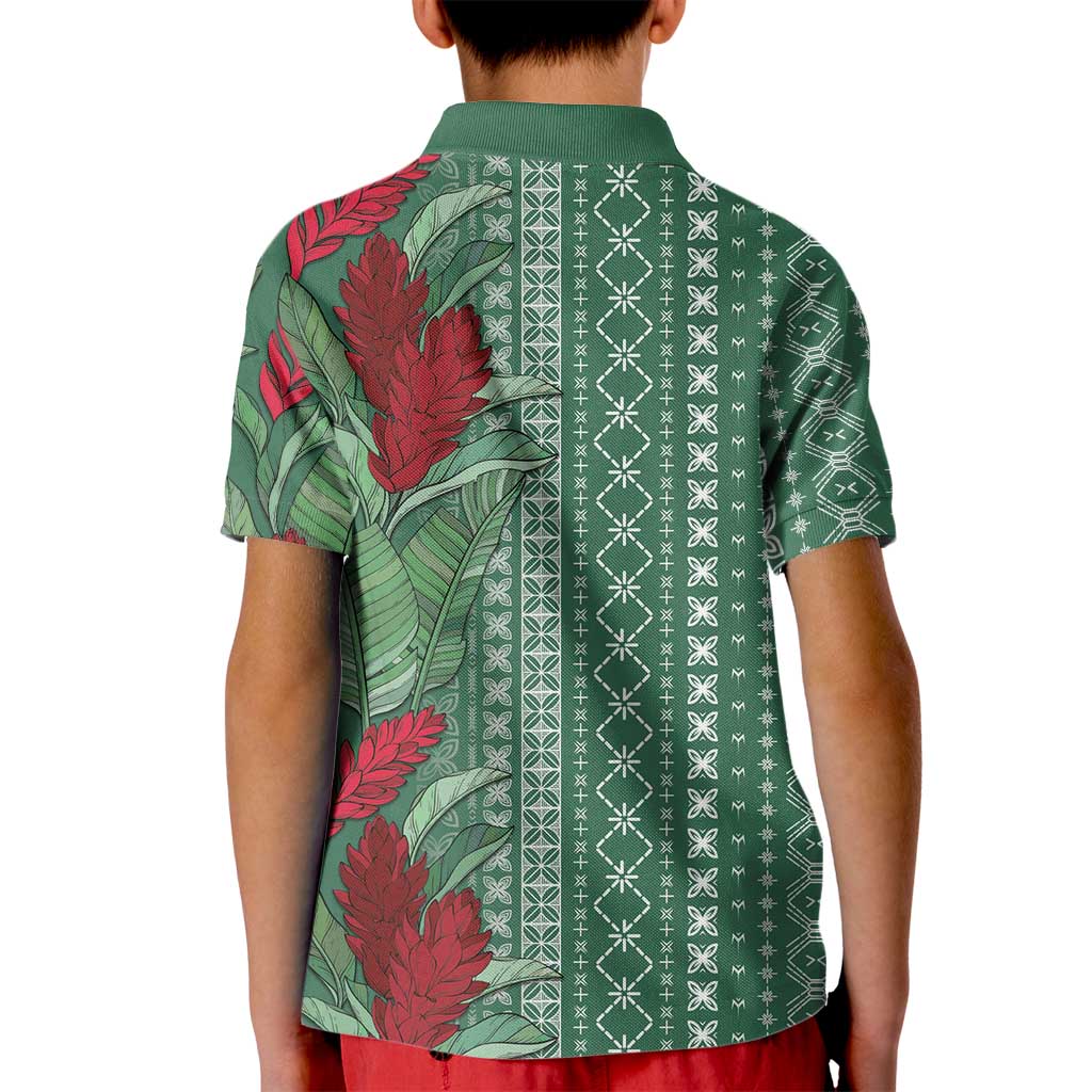 Women's Day Samoa Malu Tattoo Inspired Mix Teuila Kid Polo Shirt Sage Green LT7 - Polynesian Pride