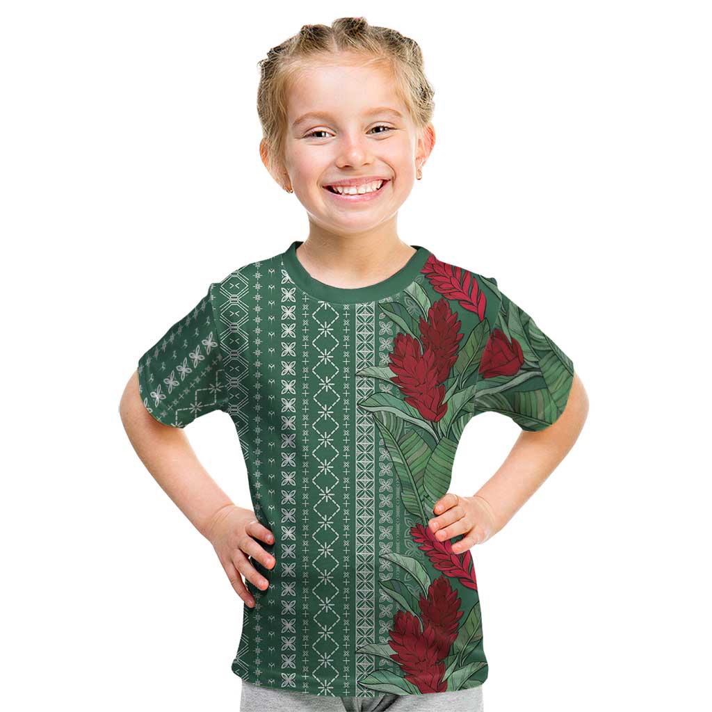 Women's Day Samoa Malu Tattoo Inspired Mix Teuila Kid T Shirt Sage Green LT7 Sage Green - Polynesian Pride