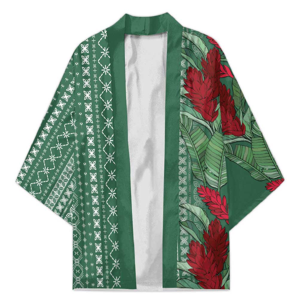 Women's Day Samoa Malu Tattoo Inspired Mix Teuila Kimono Sage Green LT7 Unisex Sage Green - Polynesian Pride