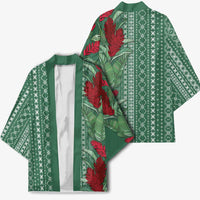 Women's Day Samoa Malu Tattoo Inspired Mix Teuila Kimono Sage Green LT7 - Polynesian Pride