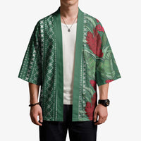 Women's Day Samoa Malu Tattoo Inspired Mix Teuila Kimono Sage Green LT7 - Polynesian Pride