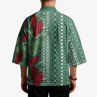 Women's Day Samoa Malu Tattoo Inspired Mix Teuila Kimono Sage Green LT7 - Polynesian Pride