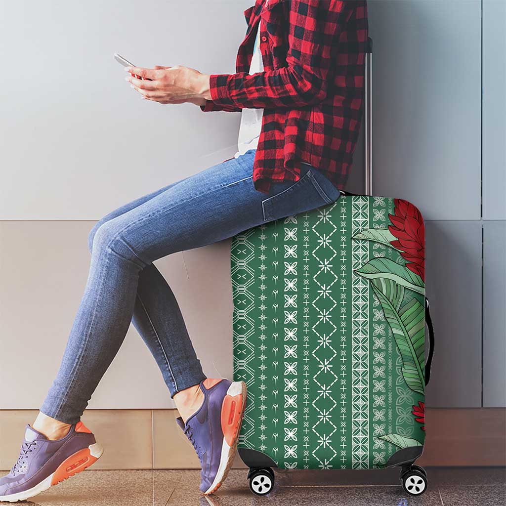Women's Day Samoa Malu Tattoo Inspired Mix Teuila Luggage Cover Sage Green LT7 - Polynesian Pride