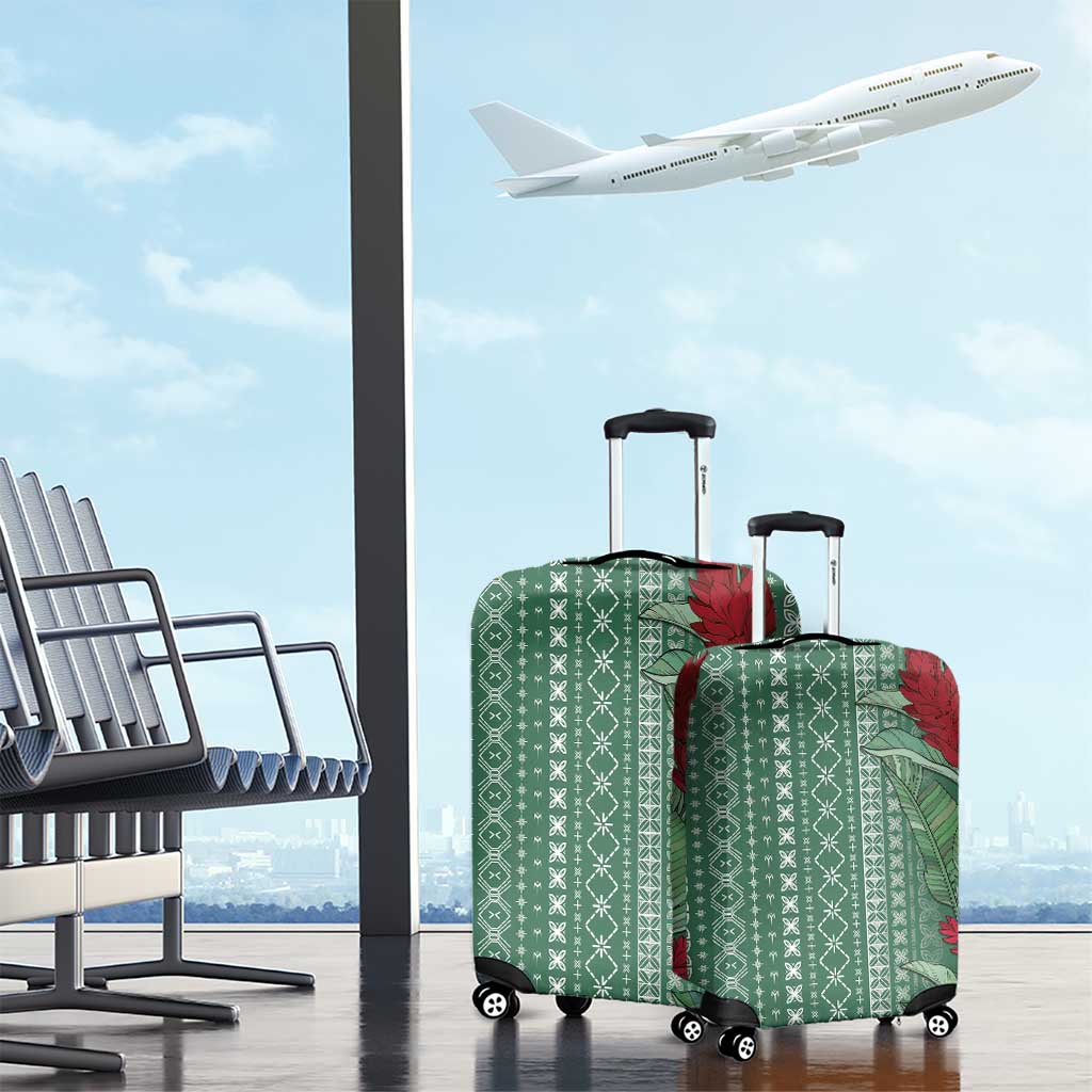 Women's Day Samoa Malu Tattoo Inspired Mix Teuila Luggage Cover Sage Green LT7 - Polynesian Pride