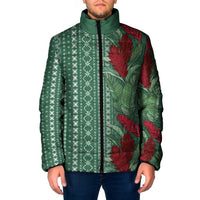 Women's Day Samoa Malu Tattoo Inspired Mix Teuila Padded Jacket Sage Green LT7 Men Sage Green - Polynesian Pride