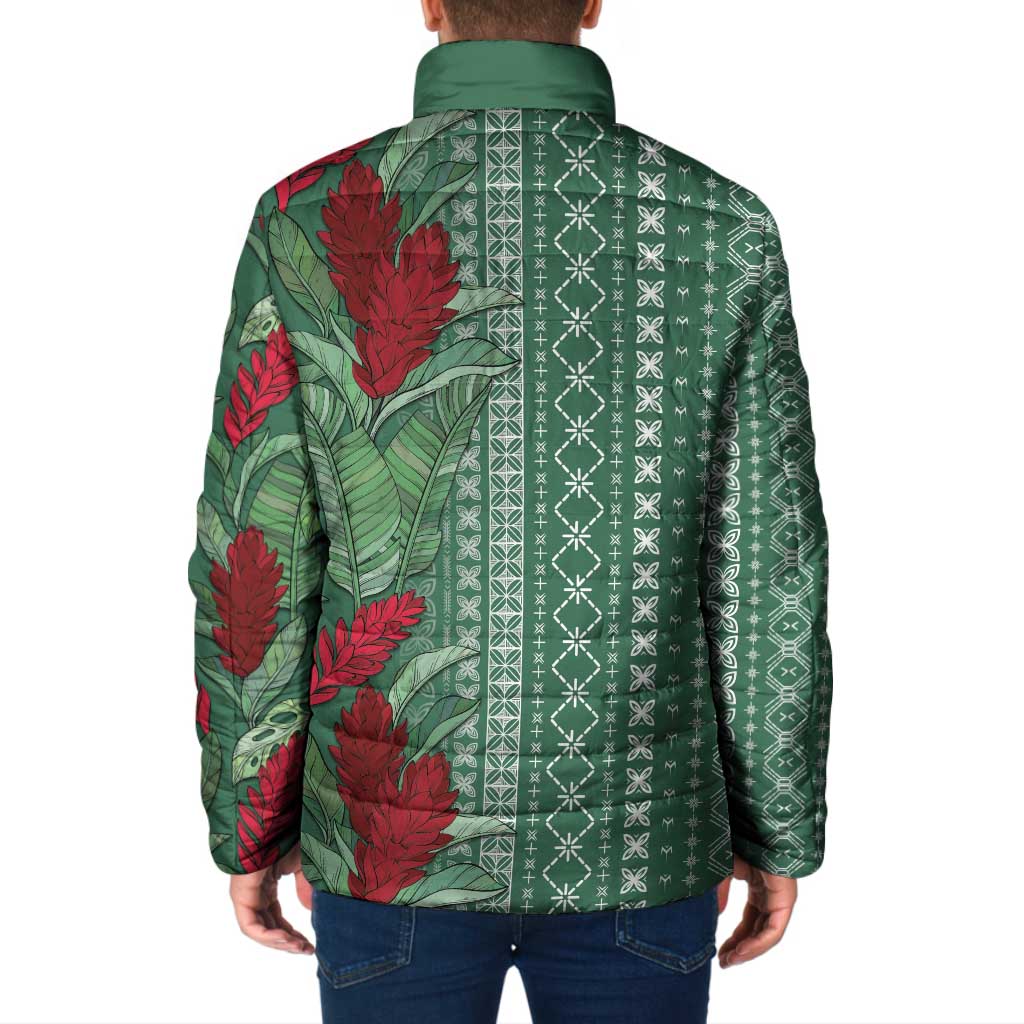 Women's Day Samoa Malu Tattoo Inspired Mix Teuila Padded Jacket Sage Green LT7 - Polynesian Pride