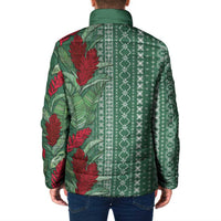 Women's Day Samoa Malu Tattoo Inspired Mix Teuila Padded Jacket Sage Green LT7 - Polynesian Pride