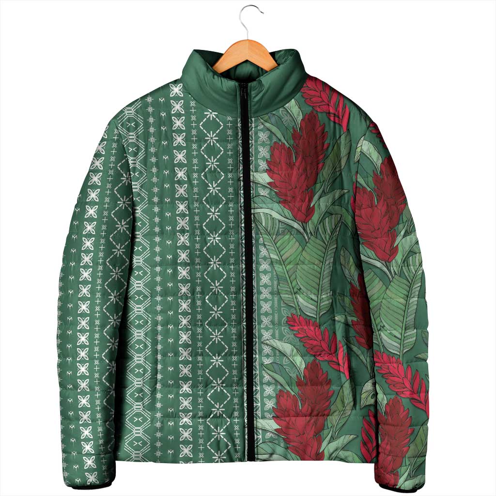 Women's Day Samoa Malu Tattoo Inspired Mix Teuila Padded Jacket Sage Green LT7 - Polynesian Pride
