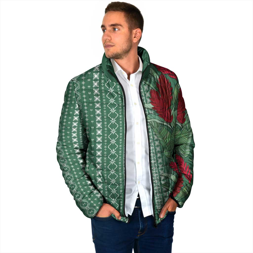 Women's Day Samoa Malu Tattoo Inspired Mix Teuila Padded Jacket Sage Green LT7 - Polynesian Pride
