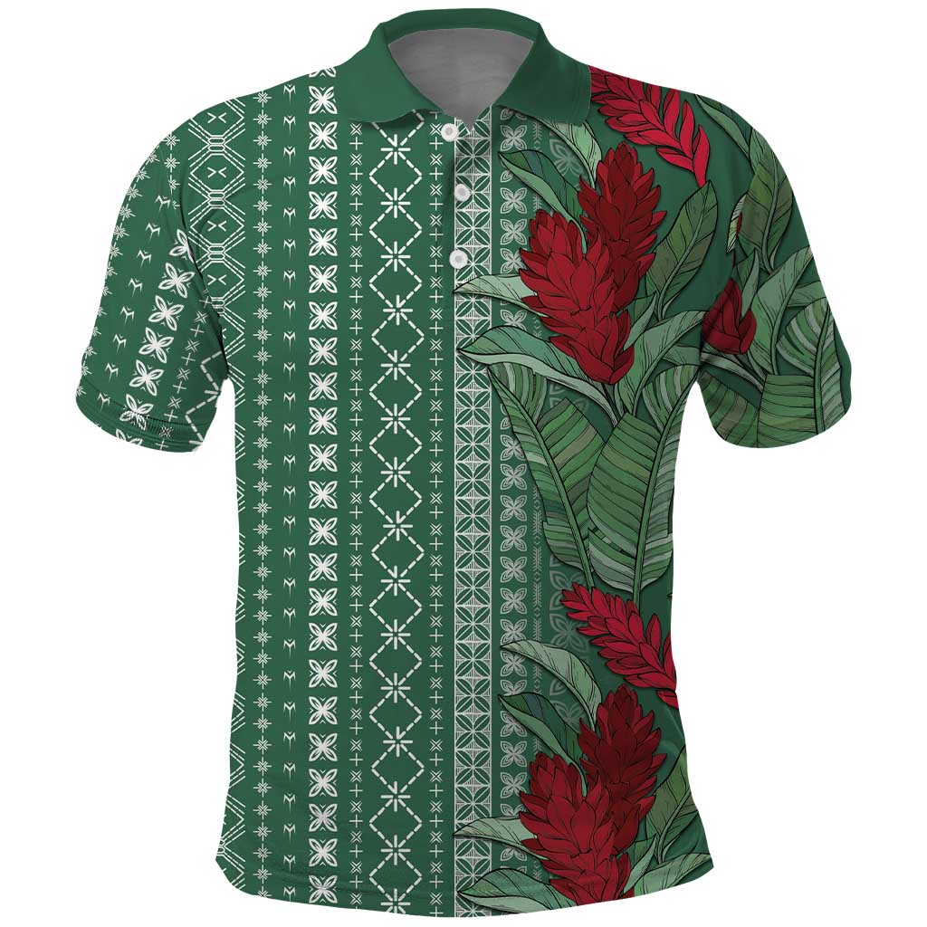 Women's Day Samoa Malu Tattoo Inspired Mix Teuila Polo Shirt Sage Green LT7 Sage Green - Polynesian Pride