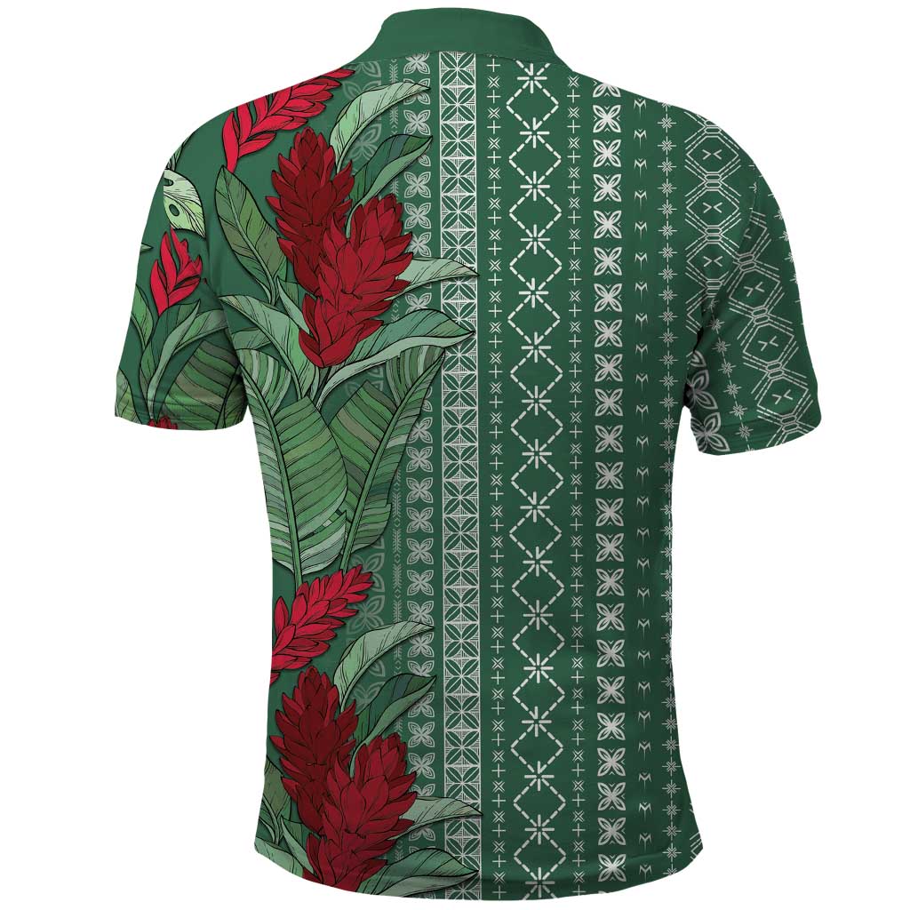 Women's Day Samoa Malu Tattoo Inspired Mix Teuila Polo Shirt Sage Green LT7 - Polynesian Pride