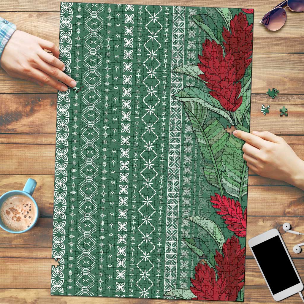 Women's Day Samoa Malu Tattoo Inspired Mix Teuila Puzzle Sage Green LT7 Sage Green - Polynesian Pride