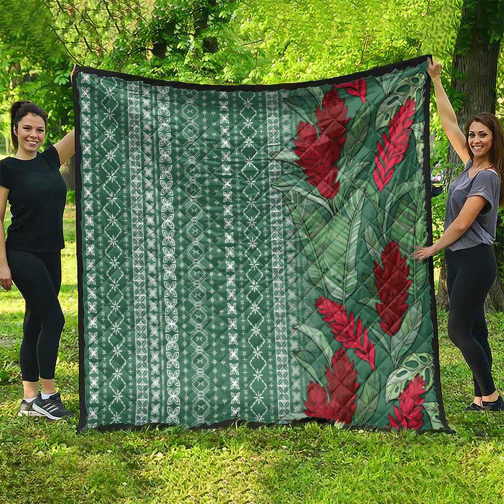 Women's Day Samoa Malu Tattoo Inspired Mix Teuila Quilt Sage Green LT7 - Polynesian Pride