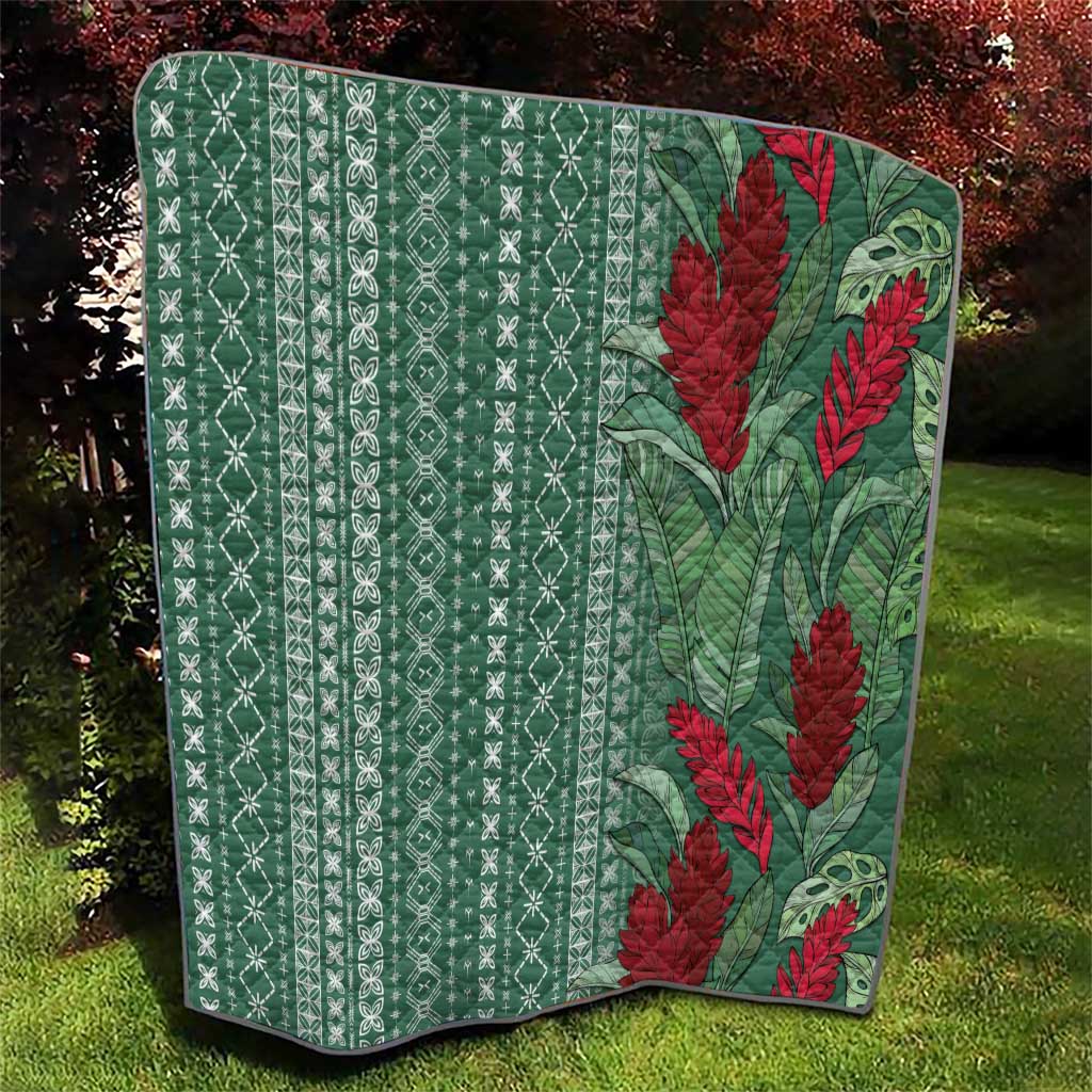 Women's Day Samoa Malu Tattoo Inspired Mix Teuila Quilt Sage Green LT7 - Polynesian Pride