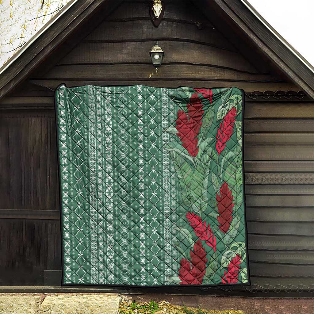 Women's Day Samoa Malu Tattoo Inspired Mix Teuila Quilt Sage Green LT7 - Polynesian Pride