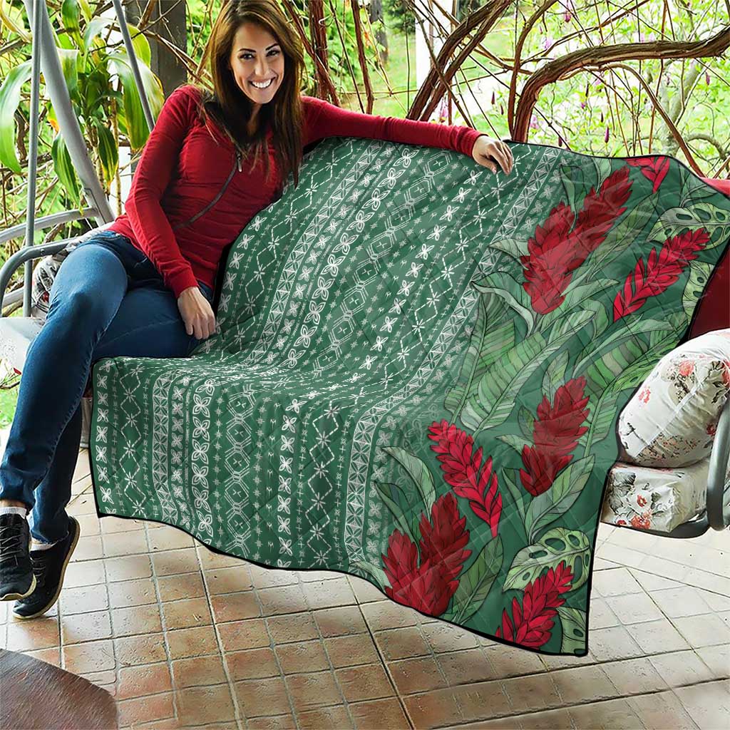 Women's Day Samoa Malu Tattoo Inspired Mix Teuila Quilt Sage Green LT7 - Polynesian Pride