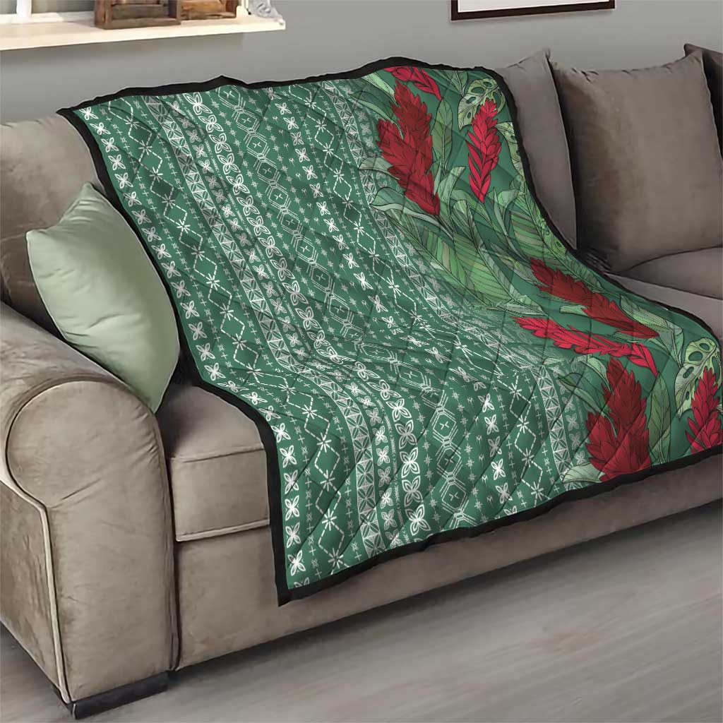 Women's Day Samoa Malu Tattoo Inspired Mix Teuila Quilt Sage Green LT7 - Polynesian Pride