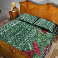 Women's Day Samoa Malu Tattoo Inspired Mix Teuila Quilt Bed Set Sage Green LT7 - Polynesian Pride
