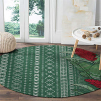 Women's Day Samoa Malu Tattoo Inspired Mix Teuila Round Carpet Sage Green LT7 - Polynesian Pride