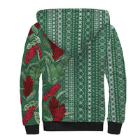 Women's Day Samoa Malu Tattoo Inspired Mix Teuila Sherpa Hoodie Sage Green LT7 - Polynesian Pride
