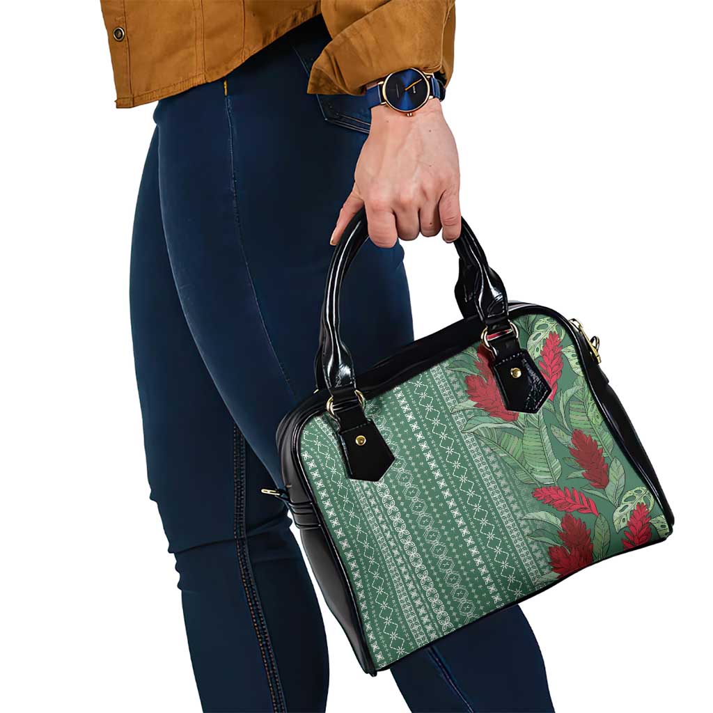 Women's Day Samoa Malu Tattoo Inspired Mix Teuila Shoulder Handbag Sage Green LT7 - Polynesian Pride