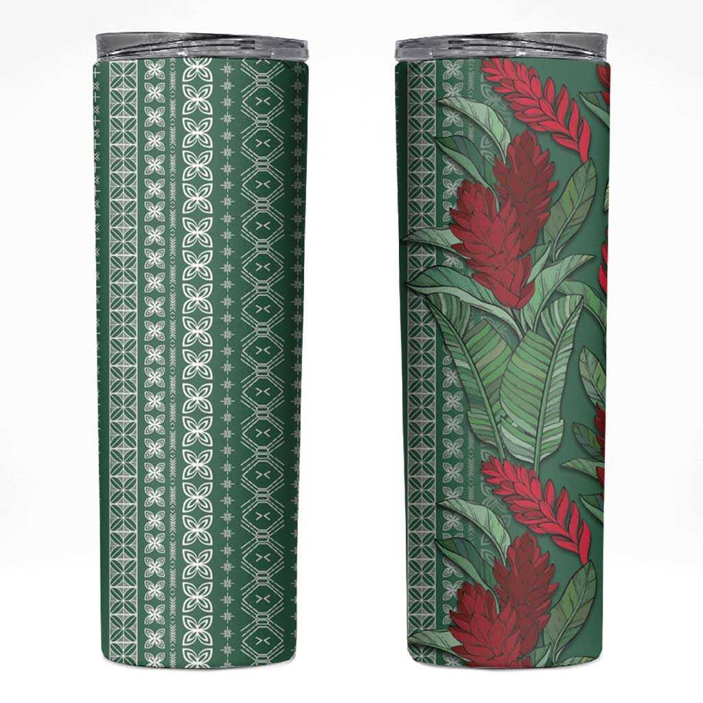 Women's Day Samoa Malu Tattoo Inspired Mix Teuila Skinny Tumbler Sage Green LT7 Sage Green - Polynesian Pride