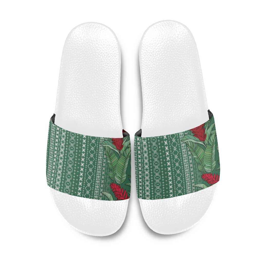 Women's Day Samoa Malu Tattoo Inspired Mix Teuila Slide Sandals Sage Green LT7 Sage Green - Polynesian Pride
