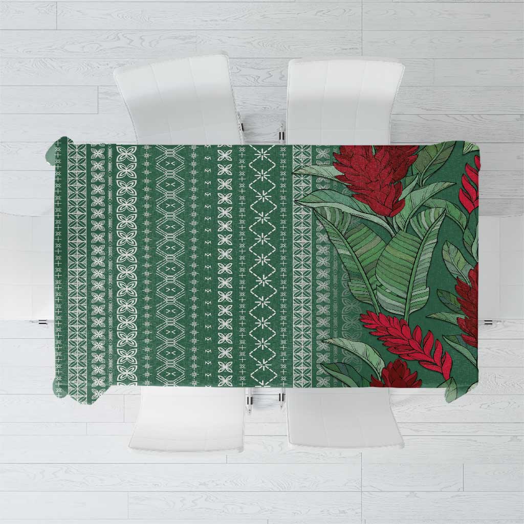 Women's Day Samoa Malu Tattoo Inspired Mix Teuila Tablecloth Sage Green