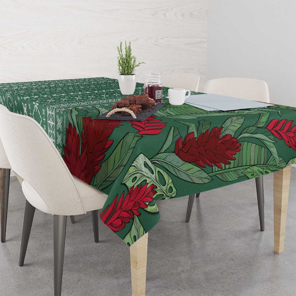 Women's Day Samoa Malu Tattoo Inspired Mix Teuila Tablecloth Sage Green