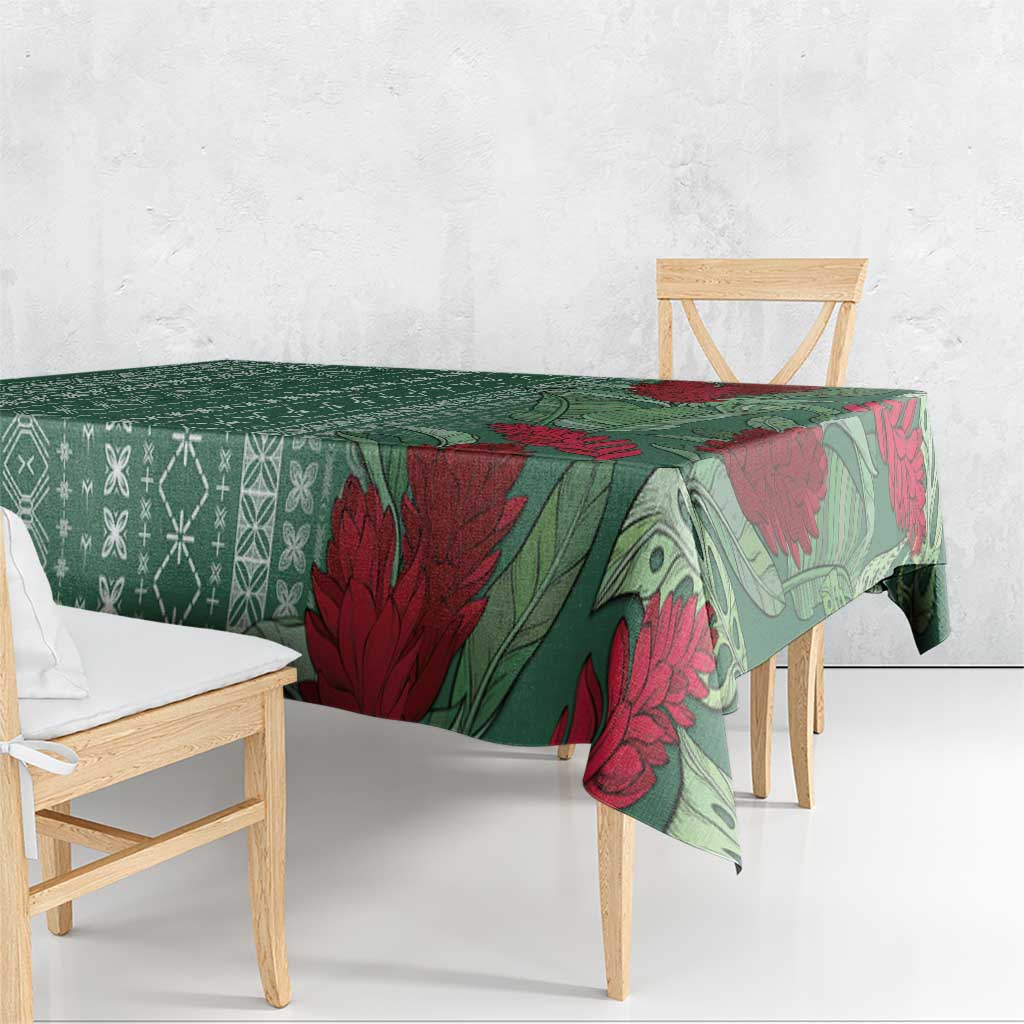 Women's Day Samoa Malu Tattoo Inspired Mix Teuila Tablecloth Sage Green