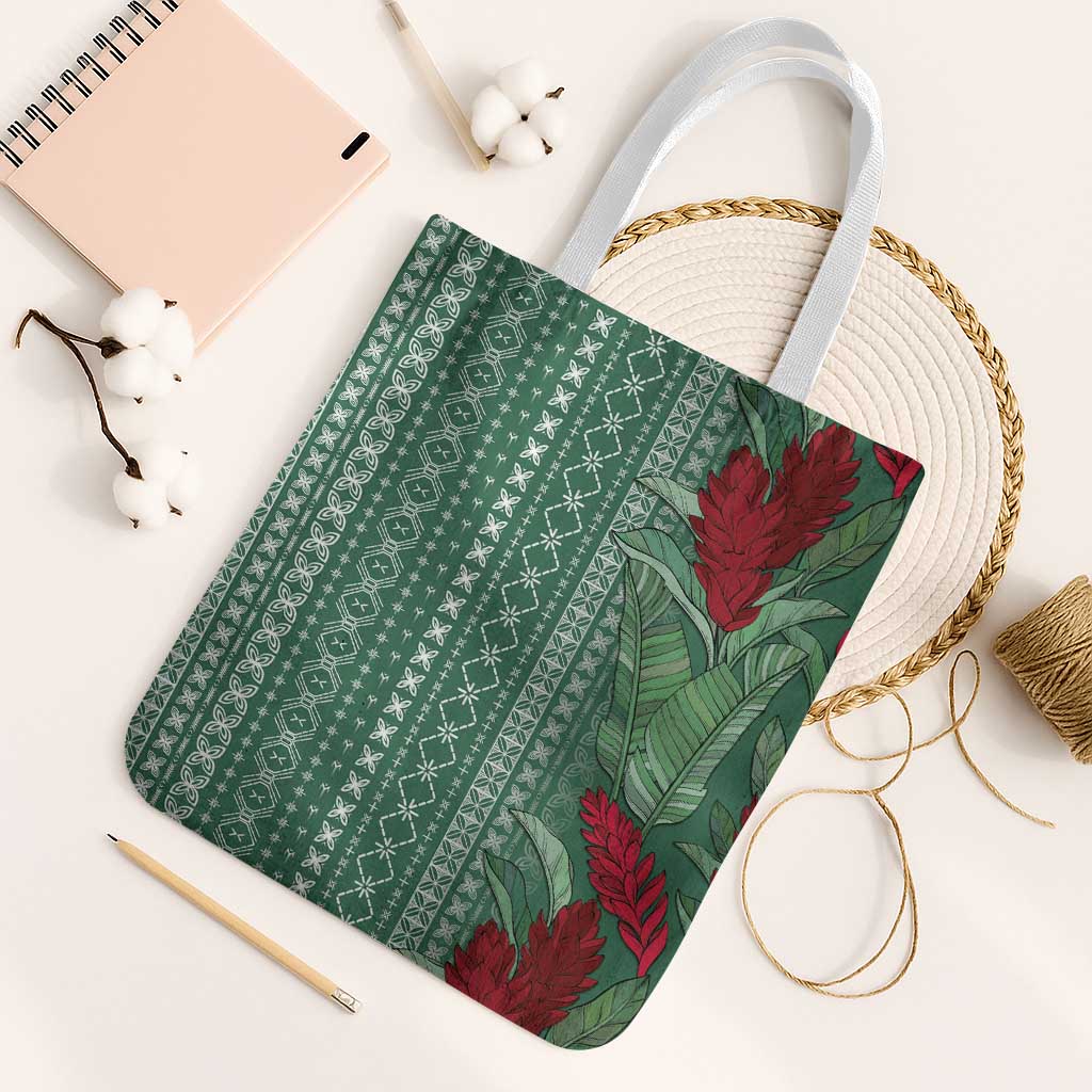 Women's Day Samoa Malu Tattoo Inspired Mix Teuila Tote Bag Sage Green LT7 White Strap One Size Sage Green - Polynesian Pride