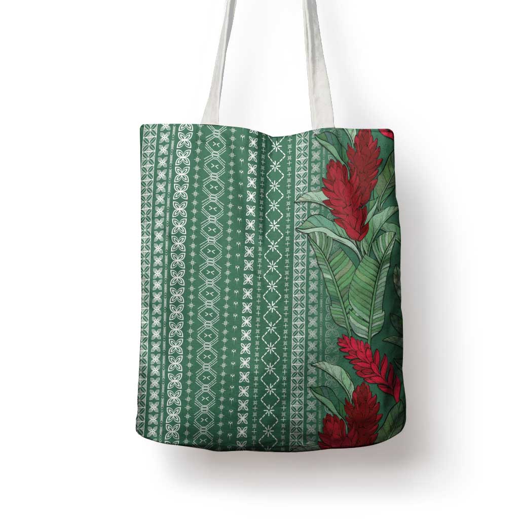 Women's Day Samoa Malu Tattoo Inspired Mix Teuila Tote Bag Sage Green LT7 - Polynesian Pride